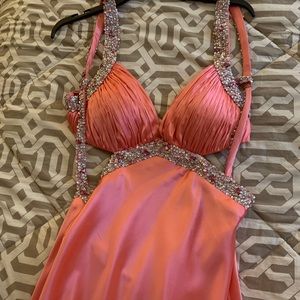 Coral strapy formal dress
